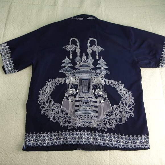 Claudio Nucci Fancy Oriental Graphic Shirt X-Large - Picture 2 of 5